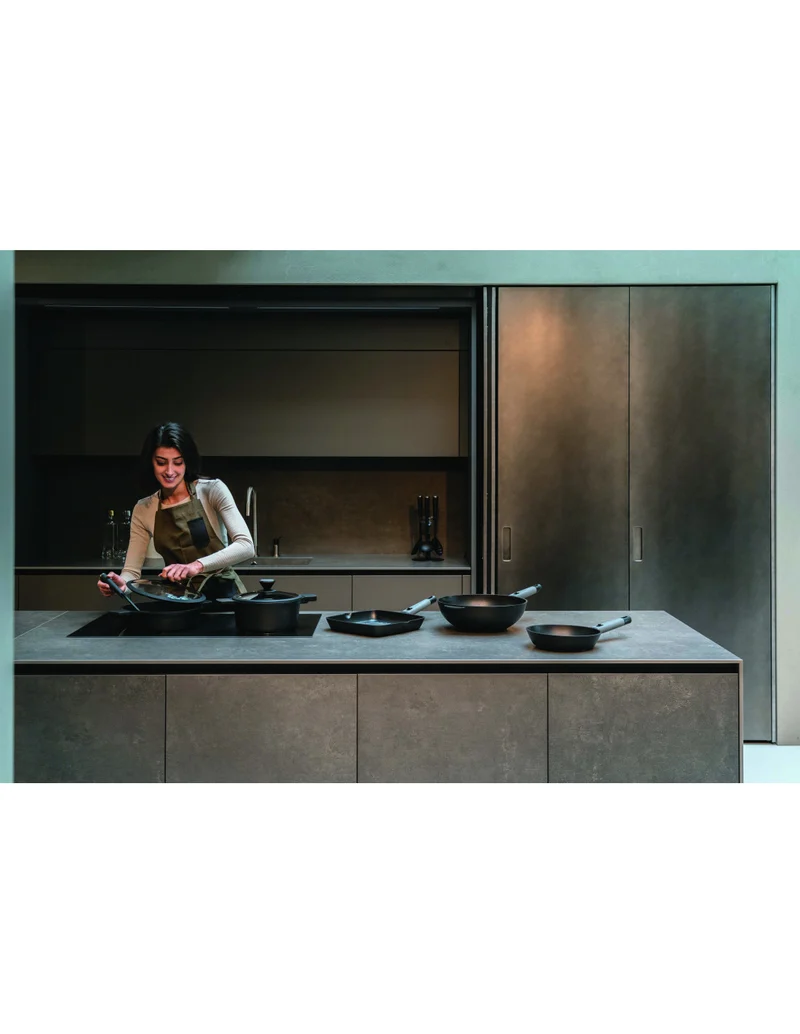 Poêle à griller carrée cm. 28x28 avec poignée Cook&Space amovible