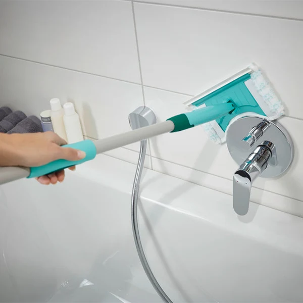 Chiffon de nettoyage pour salle de bain avec feuille de caoutchouc et joint pivotant à 360° - Largeur 20 cm