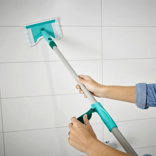Chiffon de nettoyage pour salle de bain avec feuille de caoutchouc et joint pivotant à 360° - Largeur 20 cm