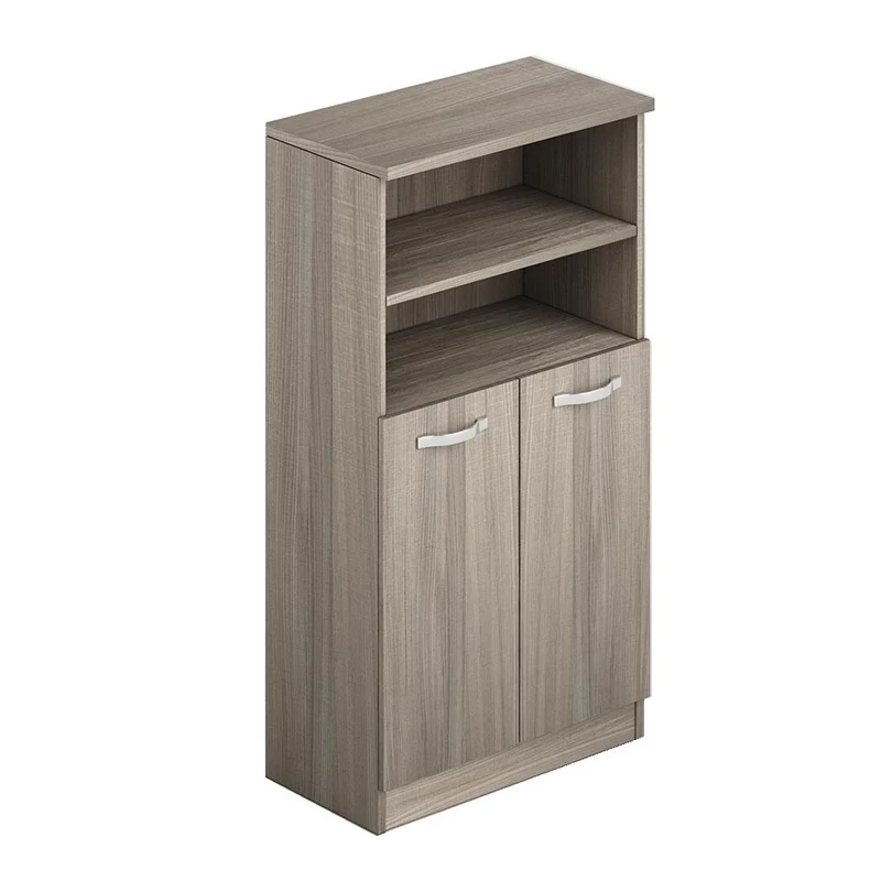 Meuble à chaussures polyvalent en bois mélaminé Olmo 2 portes et 4 compartiments H130x71x38