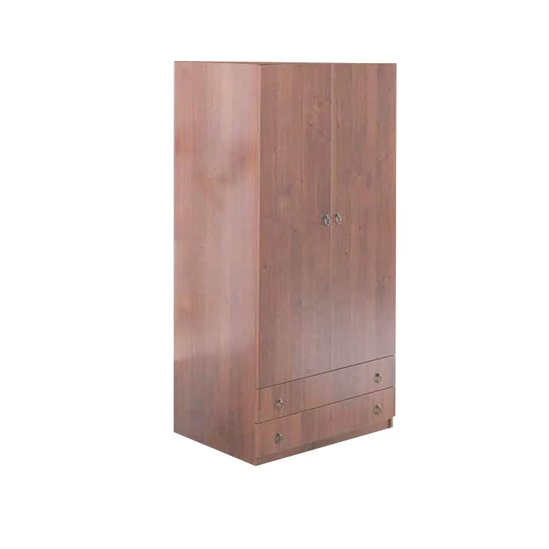 Armoire modulable avec 2 portes et 2 tiroirs en noyer antique 90x60xH 180