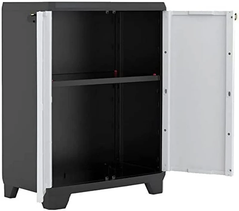 Armoire Basse Ajustable 68x39x90h Gris