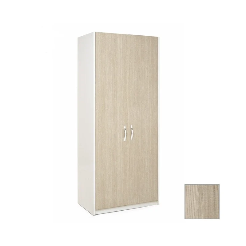 Armoire avec 2 portes blanches et façade en orme 91x52xH 210 cm