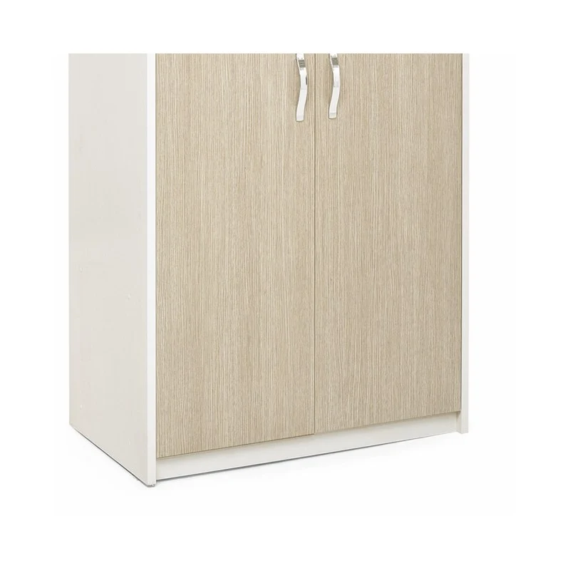 Armoire avec 2 portes blanches et façade en orme 91x52xH 210 cm