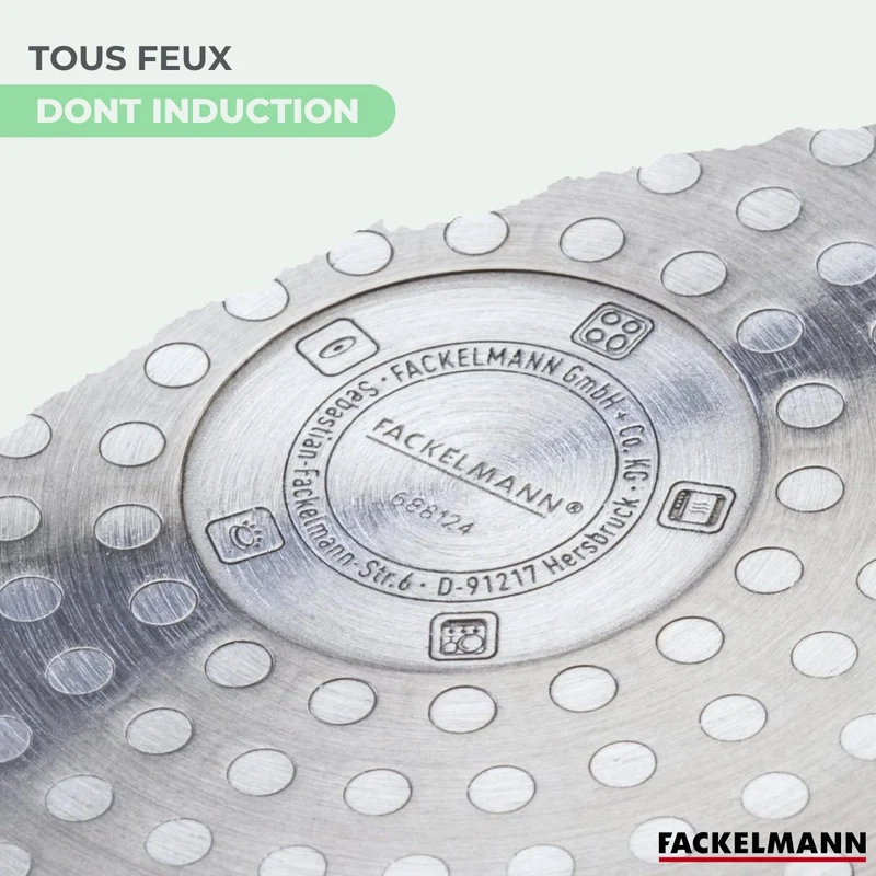 Gril 28 cm aluminium revêtement céramique antiadhésif sans PFAS Fackelmann Brandao
