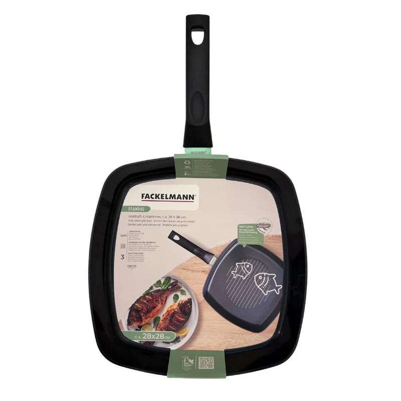Gril 28 cm aluminium revêtement céramique antiadhésif sans PFAS Fackelmann Brandao