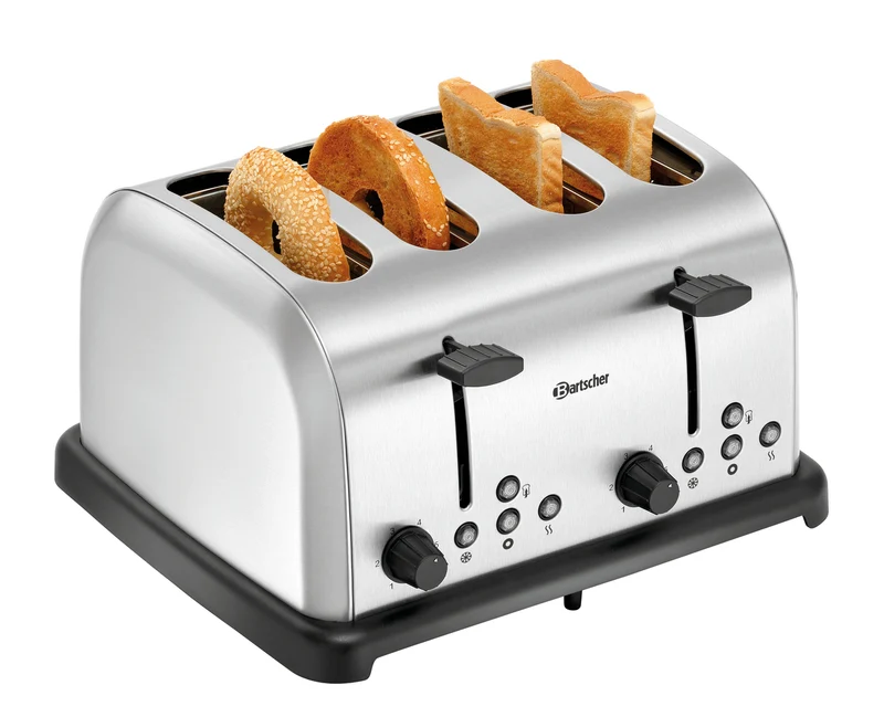 Grille-pain 4 fentes bagel/décongélation 6 niveaux TBRB40 – Bartscher