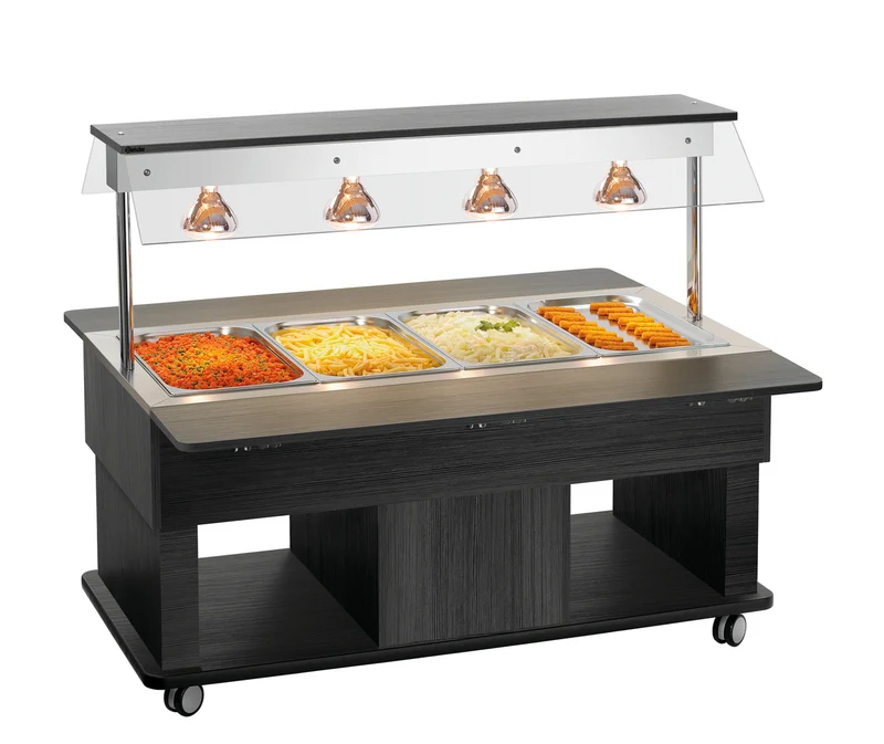Chariot buffet chauffant enfant 700 mm lampes IR anthracite W4110-150A – Bartscher