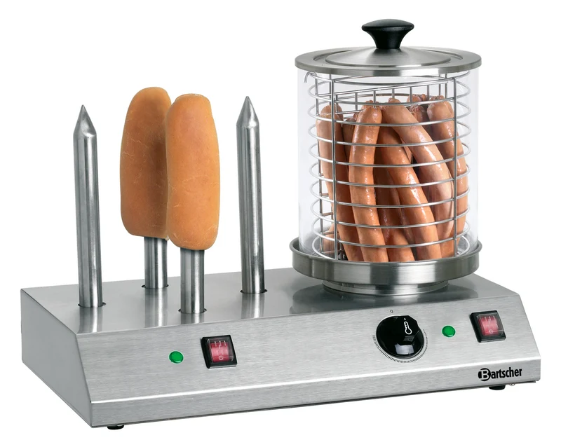 Appareil à hot-dogs cylindre + 4 broches à pains – Bartscher