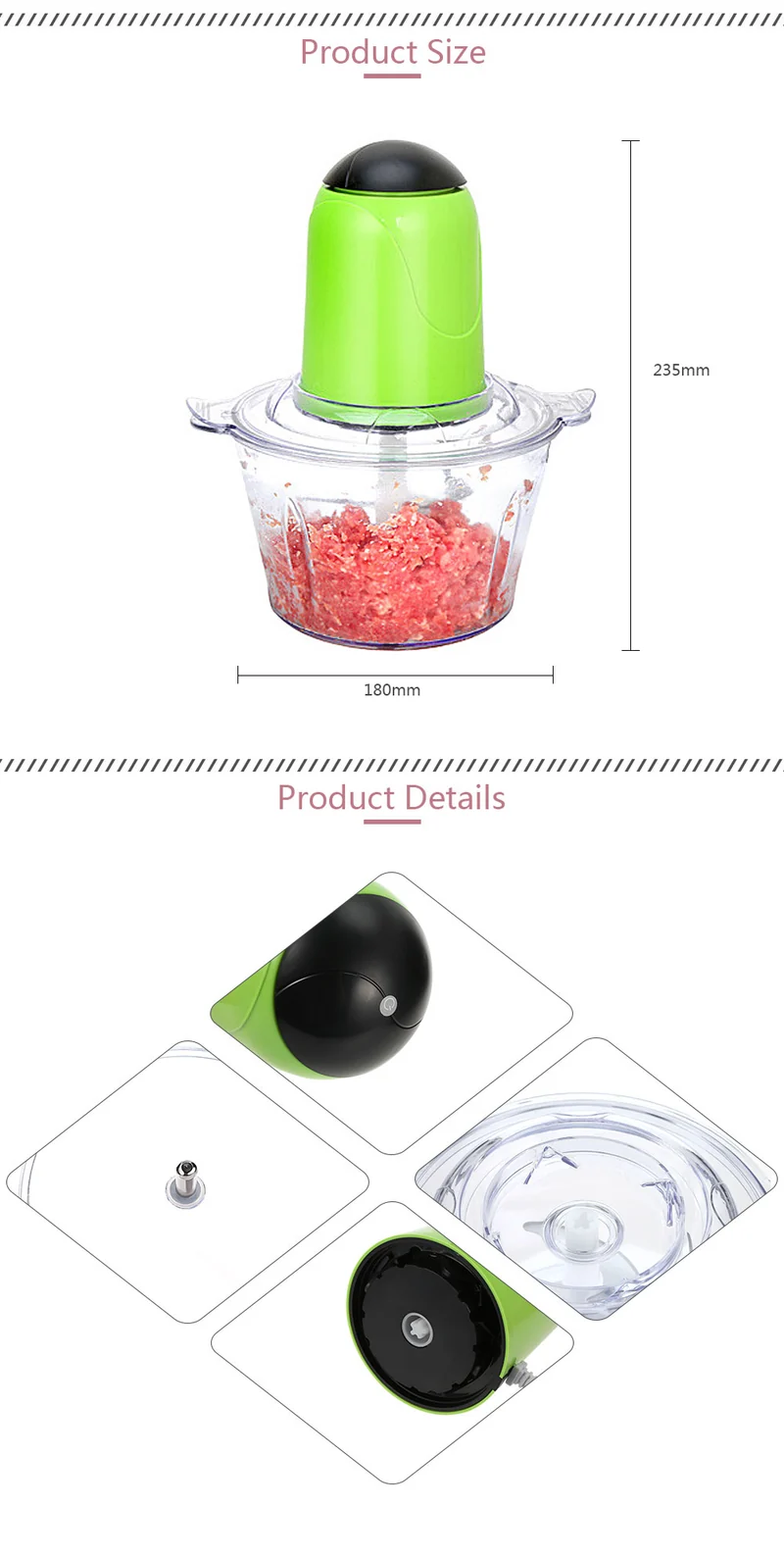 2L Electric Food Processor Meat Grinde