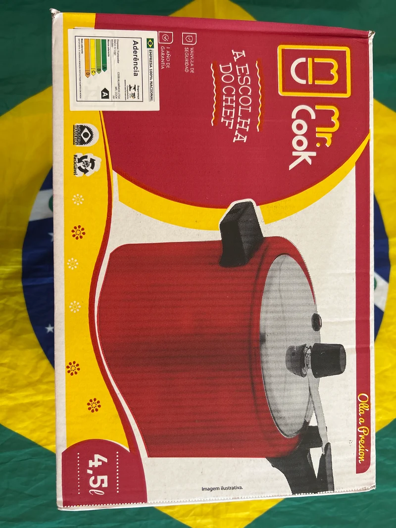 Cocotte-Minute Rouge (Panela de Pressão Vermelha Anti-Aderente) - MISTER COOK - 4,5L
