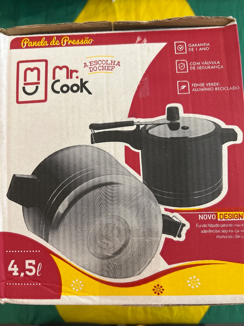 Cocotte-Minute Rouge (Panela de Pressão Vermelha Anti-Aderente) - MISTER COOK - 4,5L