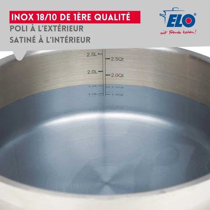 Ensemble de 1 Poêle de cuisson 28 cm et 2 faitouts 14 et 20 cm Elo Profi Citrin