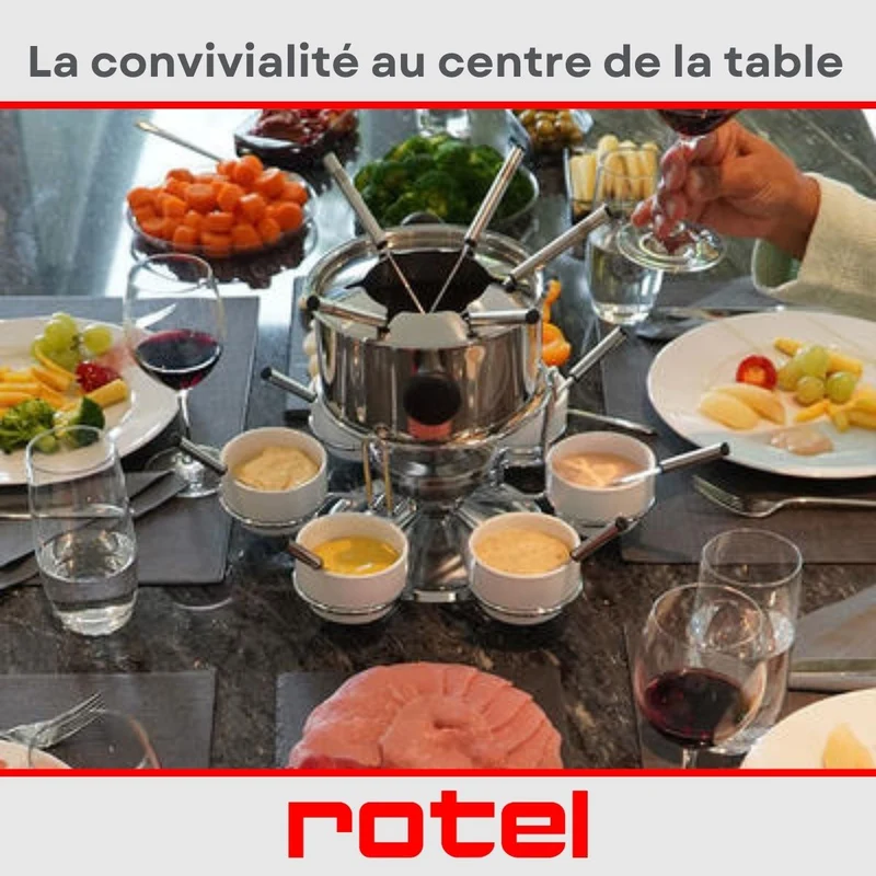 Ensemble à fondue bourguignonne pour 6 personnes, diamètre 17 cm Rotel Swiss Tradition