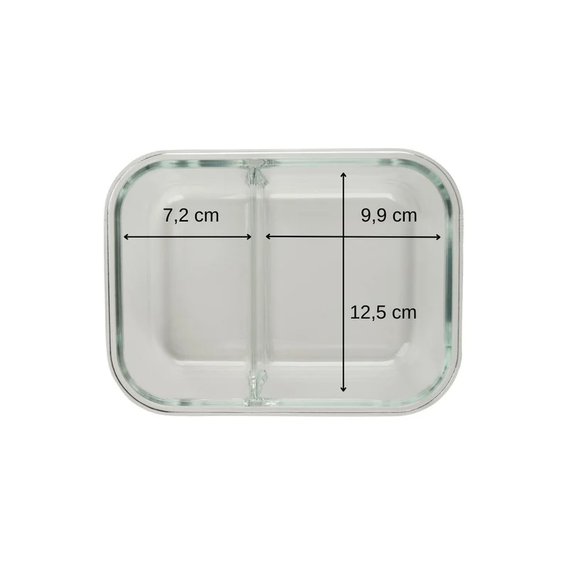 Lot de 2 boîtes à repas en verre avec deux compartiments 1000 ml Fackelmann Move
