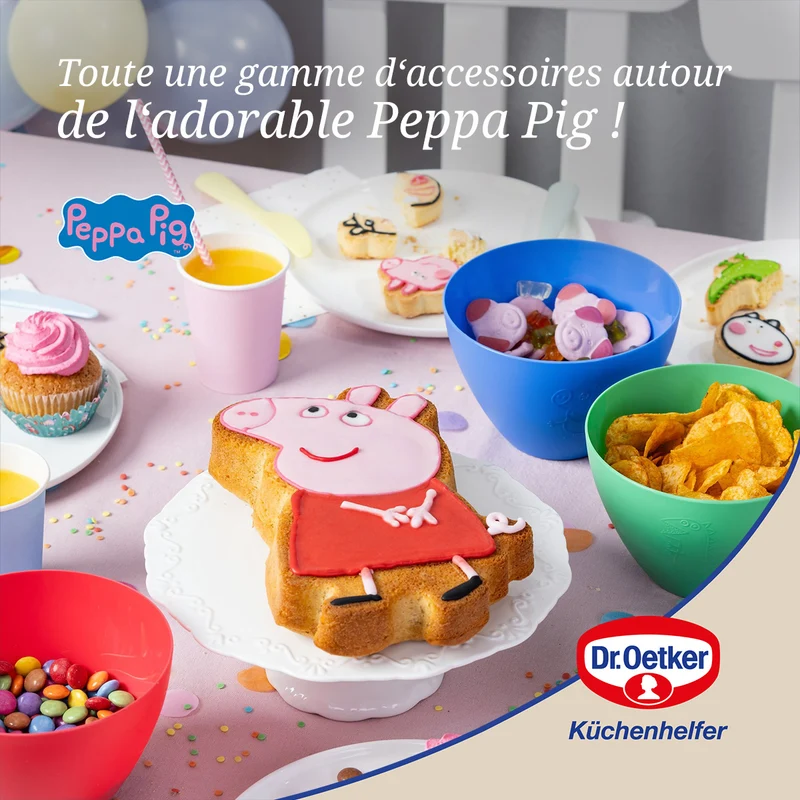 Rouleau à gaufrer la pâte avec emporte-pièce 23 cm Dr. Oetker Peppa Pig