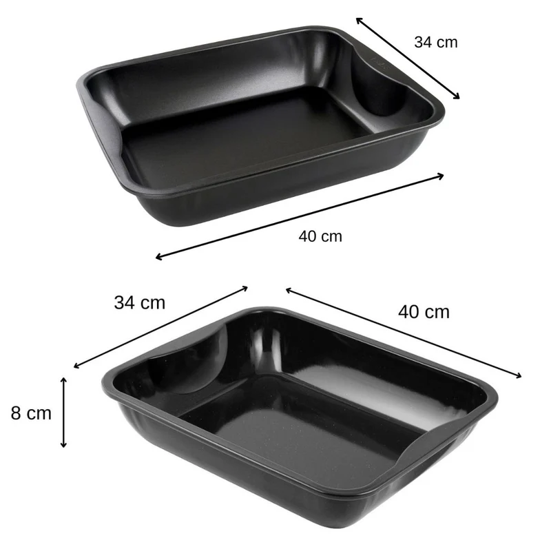 Lot de 2 plats à four XXL rectangles 40 x 24 cm Zenker Special Cooking