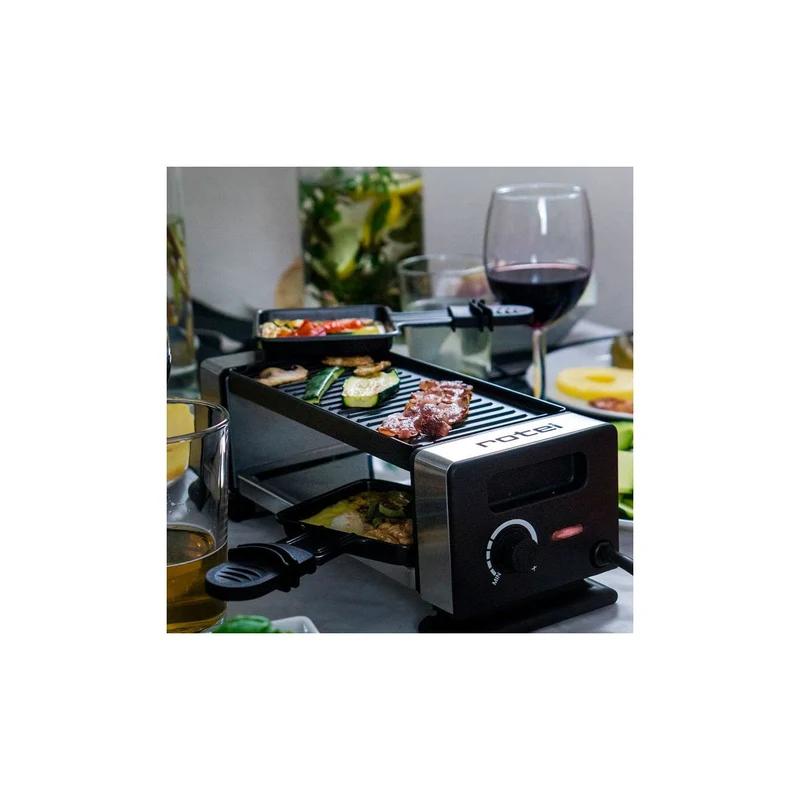 Appareil à raclette pour 2 personnes avec poêlons et spatules Rotel