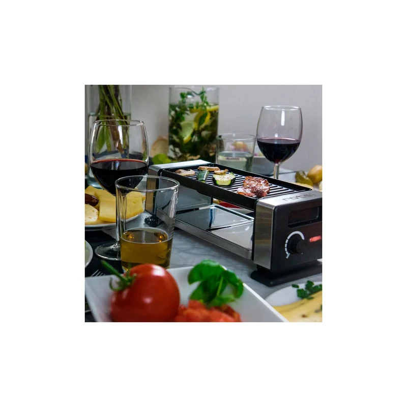 Appareil à raclette pour 2 personnes avec poêlons et spatules Rotel