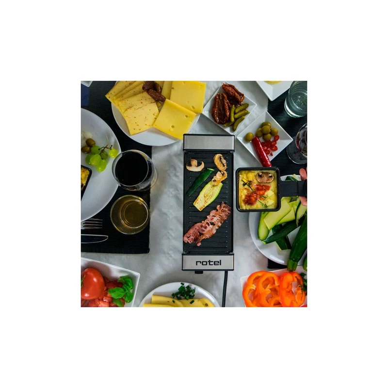 Appareil à raclette pour 2 personnes avec poêlons et spatules Rotel