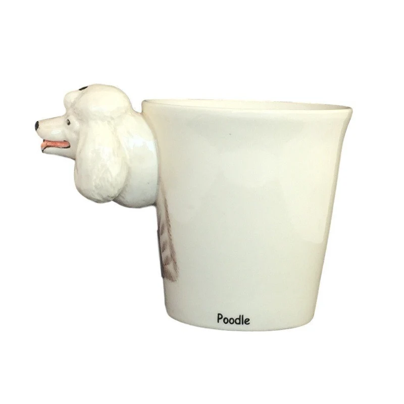 White Poodle Hand Painted Coffee Mug