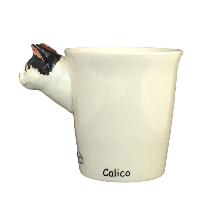 Calico Cat Hand Painted Coffee Mug
