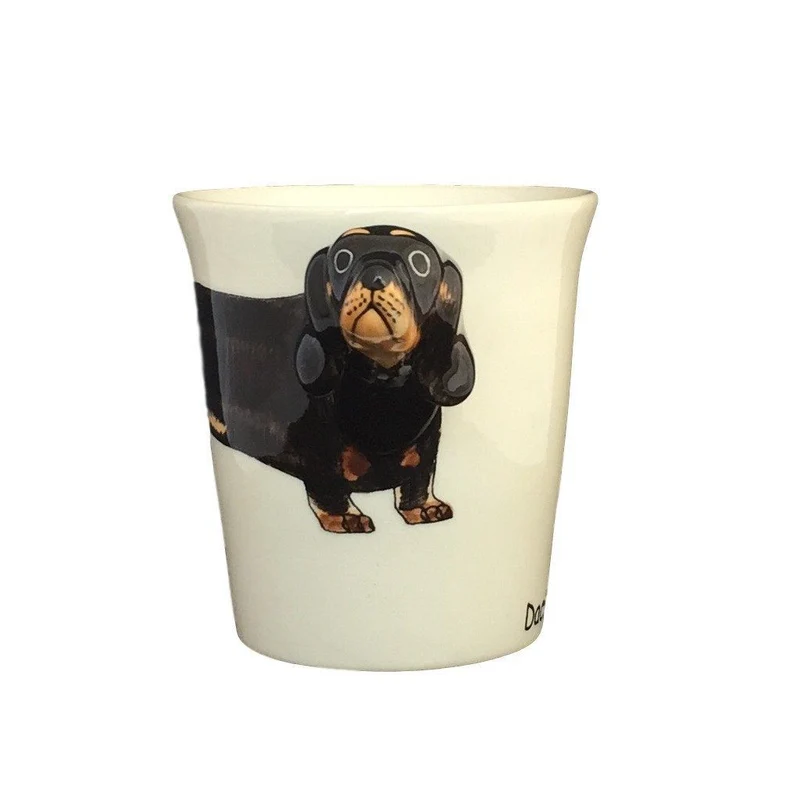 Black Dachshund Hand Painted Coffee Mug