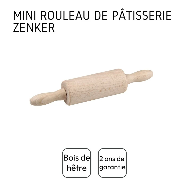 Mini rouleau à pâtisserie en bois 23 cm Zenker