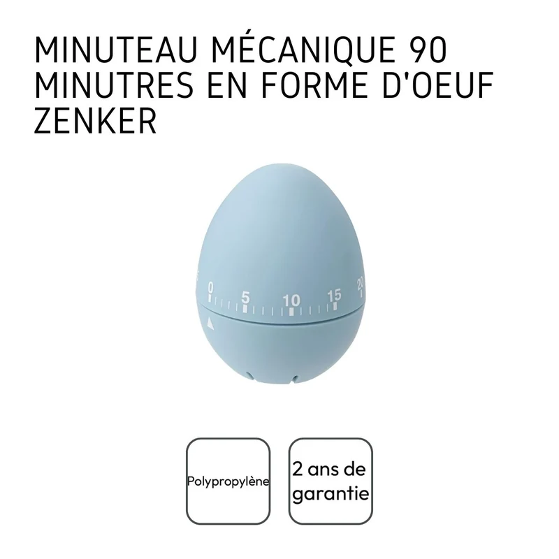 Minuteur de cuisine mécanique en forme d'œuf Zenker
