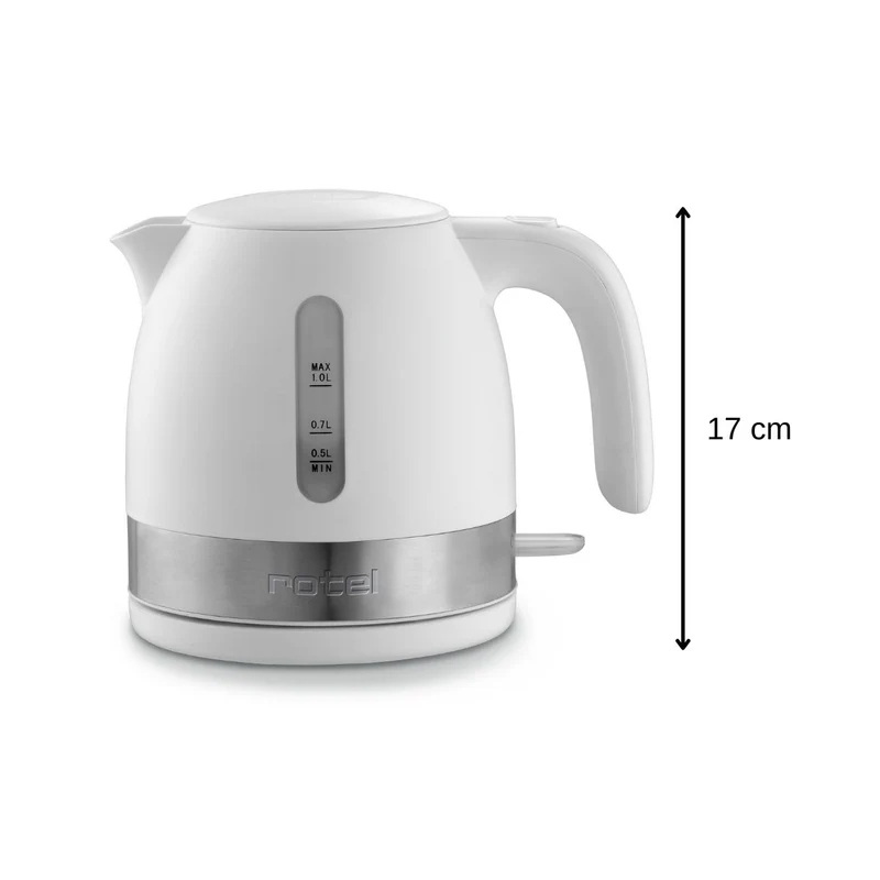 Bouilloire électrique plastique cerclée inox sans fil 1 litre Rotel
