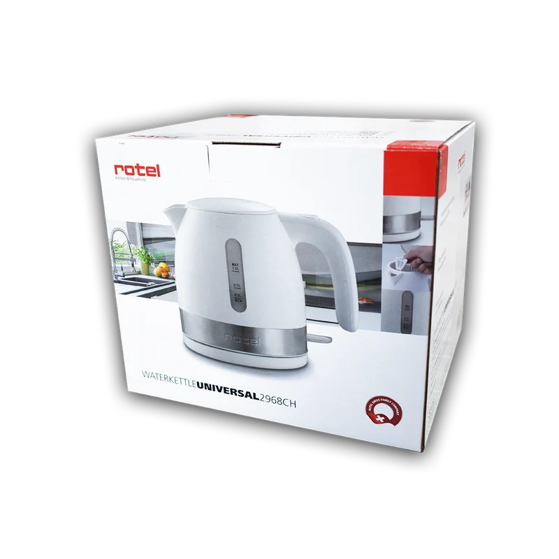 Bouilloire électrique plastique cerclée inox sans fil 1 litre Rotel