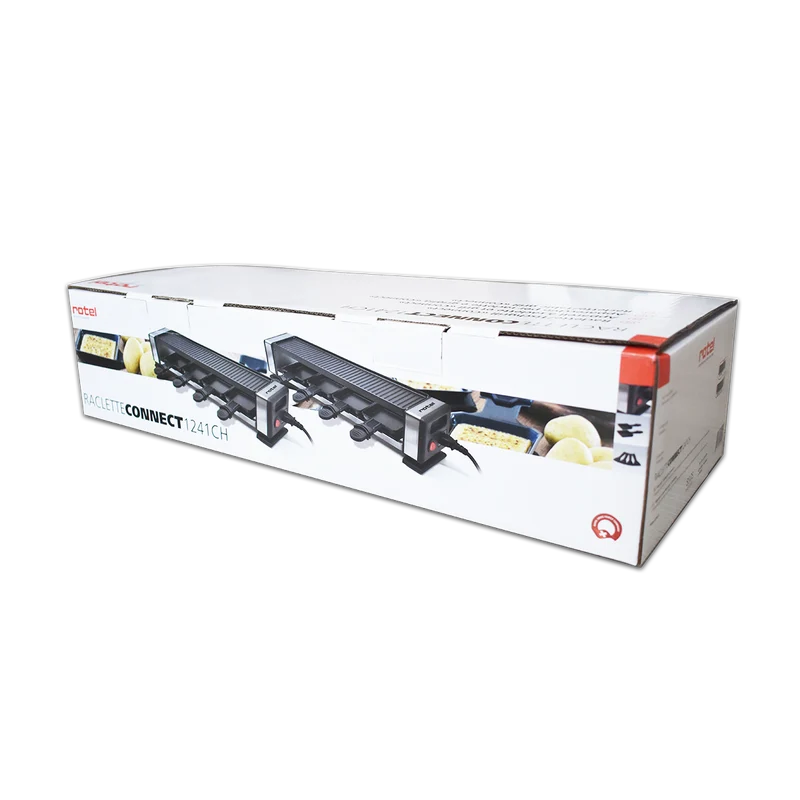 Lot de 2 machines à raclette connectables par câbles pour 8 personnes au total Rotel
