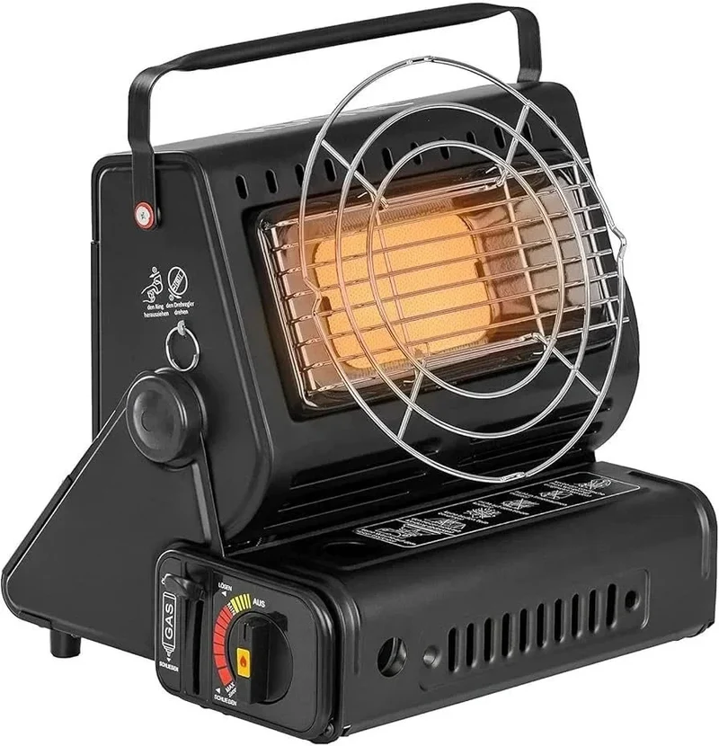 Gasheizung 2in1 Camping Heizung 1,3kW Heizstrahler Keramik Piezo Zelt Outdoor