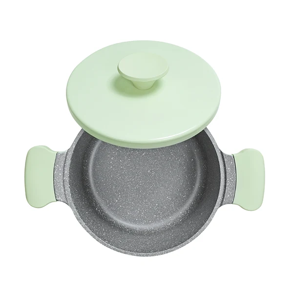 AKIS - LE MACARON Küchenset aus Aluminiumguss 3tlg. Topf+Pfannen Grün