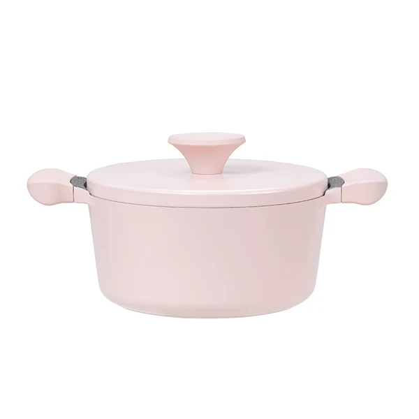 AKIS - LE MACARON Küchenset aus Aluminiumguss 3tlg. Topf+Pfannen Rosa