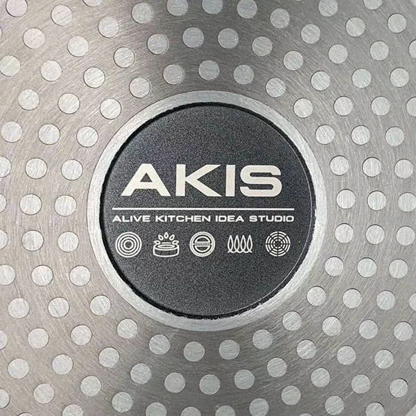 AKIS-Dynastie WOK Ø32 aus Aluminiumguss mit Glasdeckel, rosagold