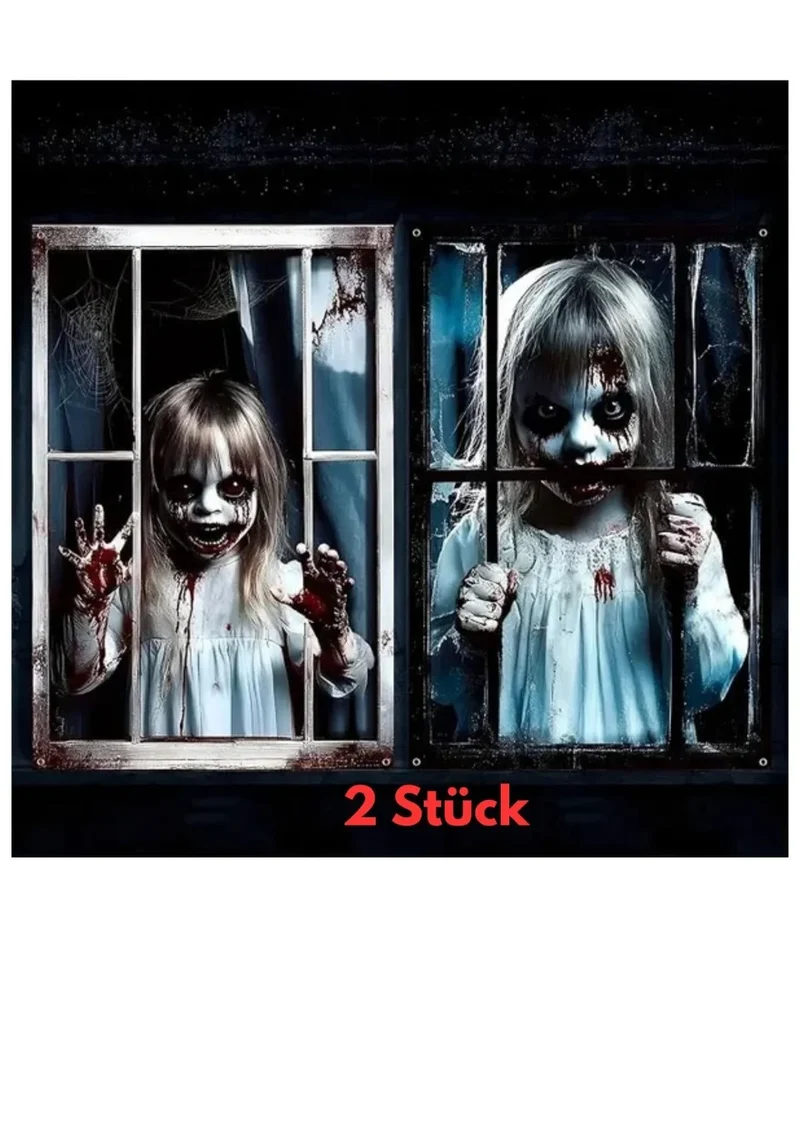 Halloween Fensterdeko 80x120cm Horror Fensterbild Gruseldeko Türdeko Party Deko