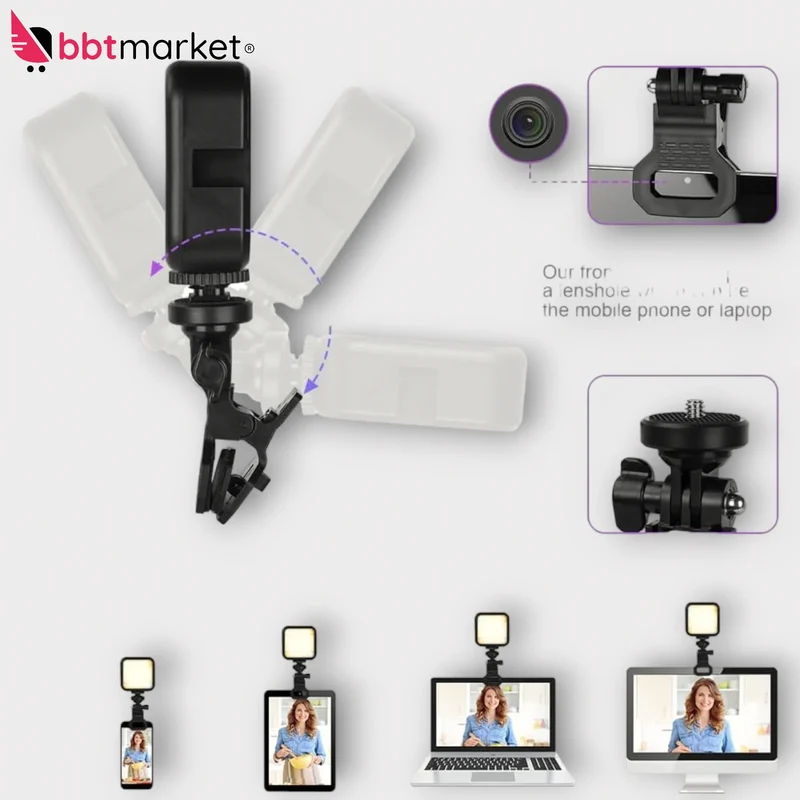 Videoleuchte Kamera Studio Leds Camcorder Laptop Lampe Videokonferenz RGB 1800ma