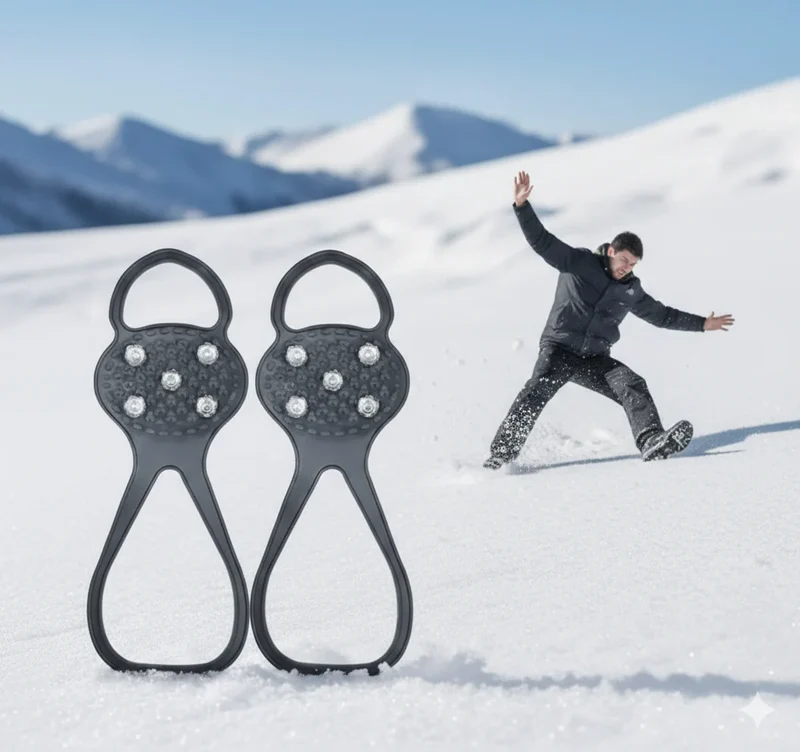 Anti-Rutsch Schuhüberzüge mit 5 Stahlzähnen – Winter Eiskrallen Größe 35–40