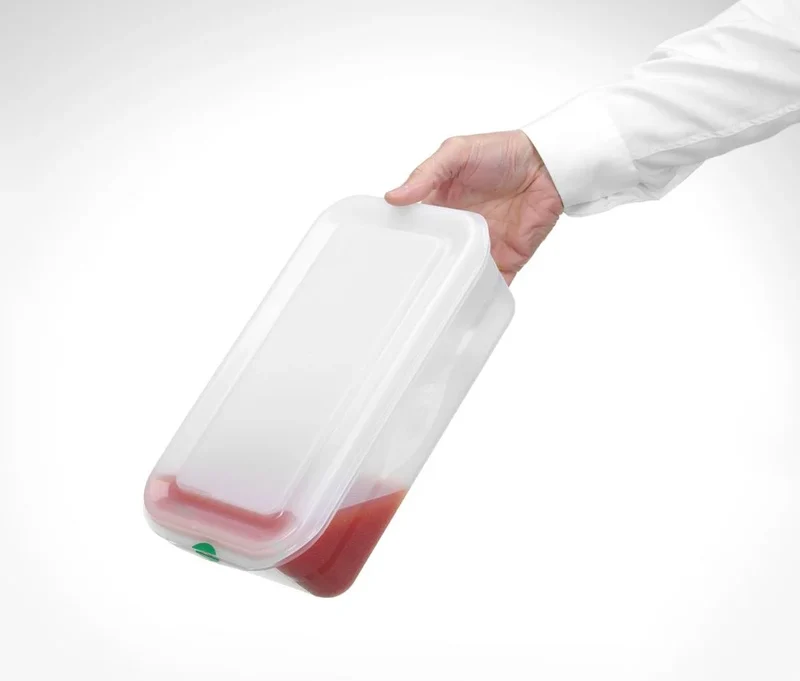 Bac GN Hendi avec couvercle et clips HACCP, GN 2/3, 100 mm, 9 L, PP