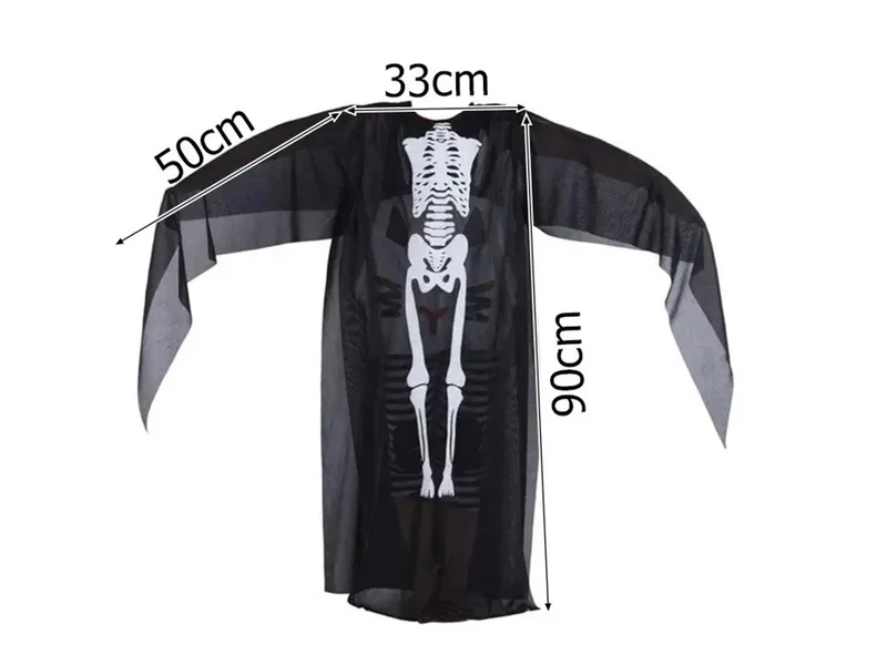 Skelett Kostüm Halloween Schwarz Langarm Verkleidung Karneval Universal