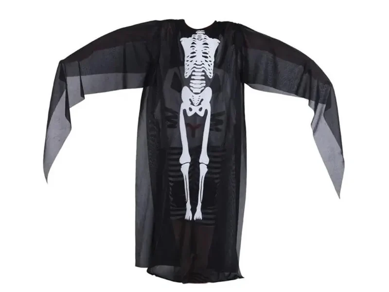 Skelett Kostüm Halloween Schwarz Langarm Verkleidung Karneval Universal