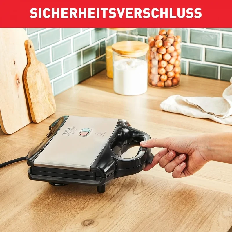 Tefal Sandwichmaker mit Antihaft-Platten – Sandwichtoaster für Dreieck-Toasts mit Kontrollleuchte