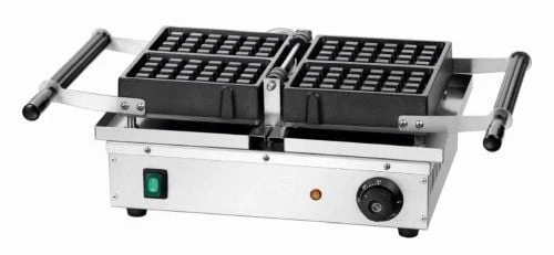 Gaufrier professionnel inox 180° avec bacs collecteurs