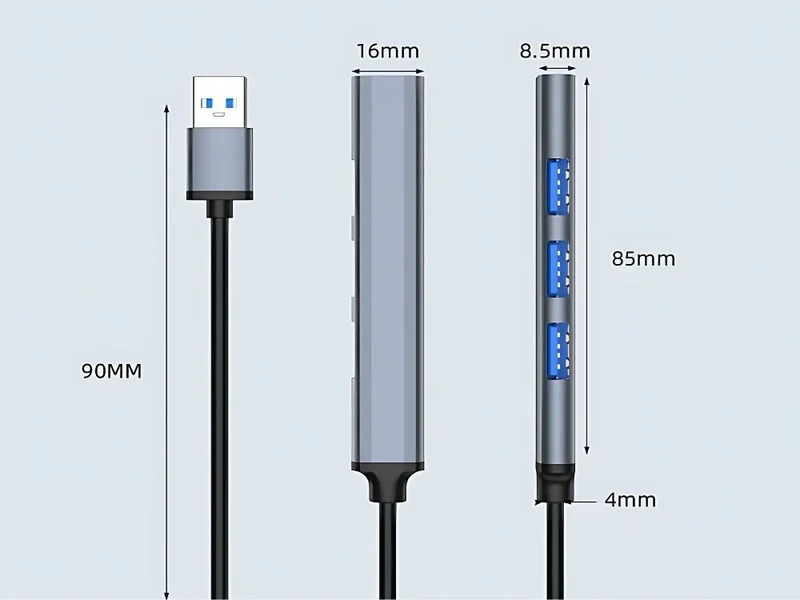 USB Hub 4 Port USB 3.0 Verteiler Adapter Splitter 5Gbps für PC Laptop