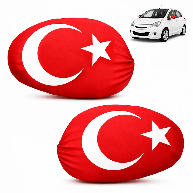 Türkei Spiegelfahne 2er Set Auto Spiegel Flagge Türkiye Fanartikel EM WM