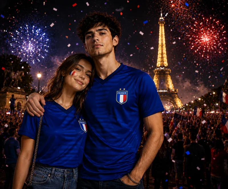 Frankreich Fan T-Shirt WM EM Fußball Shirt Unisex Frankreich Trikot