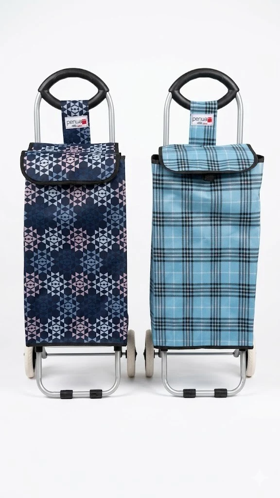 Einkaufstrolley faltbar 94cm Einkaufswagen Tasche auf Rädern