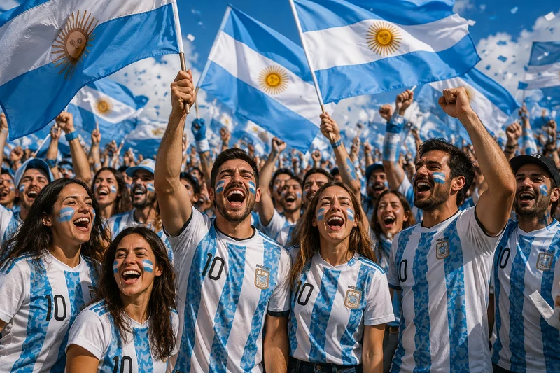 Argentinien Fan T Shirt Kinder Erwachsene WM EM Fußball Trikot