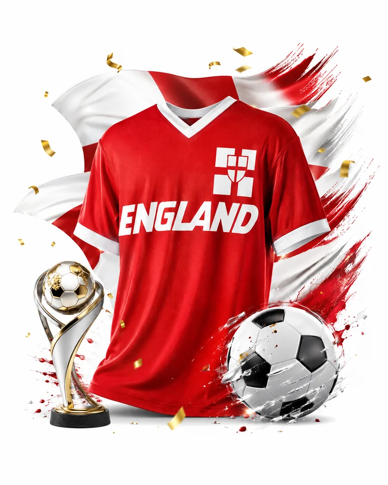 England Fan T-Shirt Fußball WM EM Shirt Unisex England Trikot